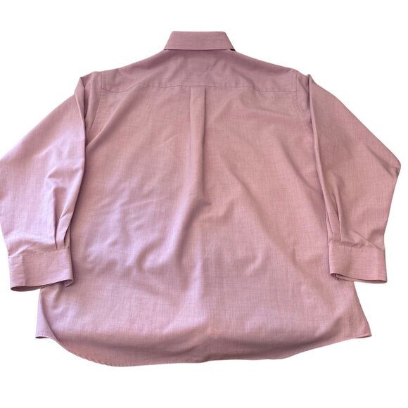 Leo Chevalier Dress Shirt Mens Pink Micro Polyester 16 1/2 (32/33) Long Sleeve - Picture 7 of 9